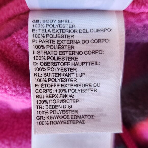 The North Face Fleece Pink Striped 1/4 Zip Pullover Girls Small (7/8) - Picture 8 of 9